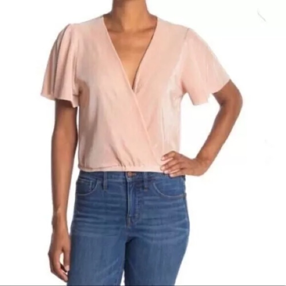 ASTR The Label Women's Short Sleeve Plisse Top In Blush size medium MSRP…